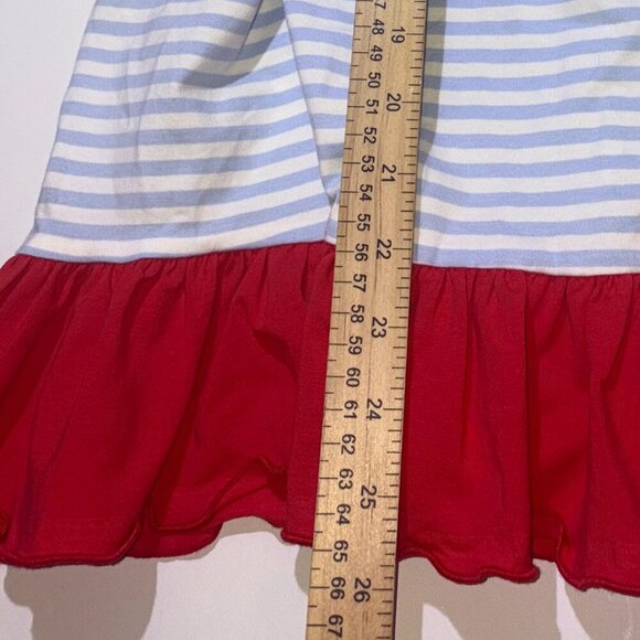 NEW NWT Smocked Polkadot Embroidered Red White Blue Farm Ruffle Dress size 7 - Picture 4 of 8